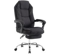 CLP Silla de Oficina Funda de Tela Castle I Silla de Escritorio con reposapiés I Capacidad de Carga hasta 130 kg | Color Negro