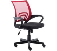 CLP Silla de Oficina Genius I Silla de Escritorio Regulable en Altura con Funda de Malla, Color:Rojo