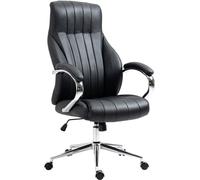 CLP Silla de oficina giratoria regulable en Cuero auténtico Negro