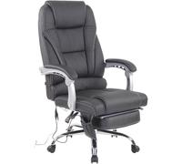 CLP Silla de oficina giratoria regulable en Cuero auténtico Negro