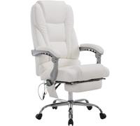 CLP Silla de oficina giratoria regulable en Simil cuero Blanco