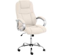 CLP Silla de oficina giratoria regulable en Simil cuero Crema