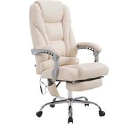 CLP Silla de oficina giratoria regulable en Simil cuero Crema