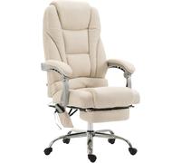 CLP Silla de oficina giratoria regulable en tela crema