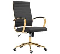 CLP Silla De Oficina Havanna Tapizada En Polipiel I Silla De Escritorio Elegante con Repoabrazos, Ruedas & Giratoria, Color:Negro