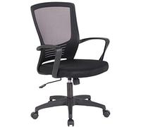 CLP Silla De Oficina Kampen Tapizada En Microfibra I Silla De Escritorio con Respaldo Ergonómico I Silla De Ordenador con Ruedas I Color:, Color:Negro/Negro