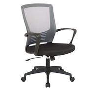 CLP Silla De Oficina Kampen Tapizada En Microfibra I Silla De Escritorio con Respaldo Ergonómico I Silla De Ordenador con Ruedas I Color: | Color Negro/Gris