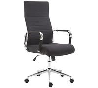 CLP Silla De Oficina Kolumbus Ergonómica En Tela con Ruedas I Silla De Escritorio Regulable En Altura & Giratoria, Color:Negro