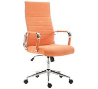 CLP Silla De Oficina Kolumbus Ergonómica En Tela con Ruedas I Silla De Escritorio Regulable En Altura & Giratoria, Color:Naranja