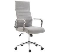CLP Silla De Oficina Kolumbus Ergonómica En Tela con Ruedas I Silla De Escritorio Regulable En Altura & Giratoria, Color:Gris