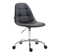 CLP Silla De Oficina Moderna Reims En Cuero PU I Silla De Escritorio con Respaldo I Silla De Ordenador con Ruedas, Color:Negro