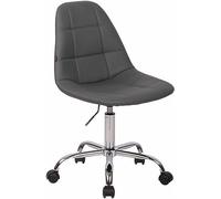 CLP Silla De Oficina Moderna Reims En Cuero PU I Silla De Escritorio con Respaldo I Silla De Ordenador con Ruedas, Color:Gris