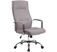 CLP Silla De Oficina Portland Acolchada & Tapizada En Simil Cuero o Tela I Silla De Escritorio Regulable En Altura & Giratoria I Color:, Color:Gris, Material:Tela