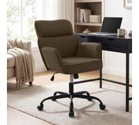 CLP Silla de Oficina Regulable Amado, tapizada en Tela, giratoria con reposabrazos y Respaldo, soporta hasta 135 kg Color:marrón