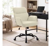 CLP Silla de Oficina Regulable Amado, tapizada en Tela, giratoria con reposabrazos y Respaldo, soporta hasta 135 kg Color:Crema