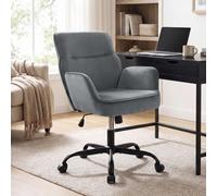 CLP Silla de Oficina Regulable en Altura Amado, Silla Escritorio tapizada Terciopelo, giratoria con reposabrazos y Respaldo, hasta 135 kg Color:Gris