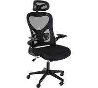 CLP Silla de Oficina Roseburg I Silla de Escritorio ergonómica, Regulable en Altura I Silla giratoria con Apoyo Lumbar, Color:Negro