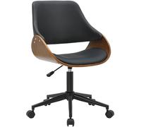CLP Silla de Oficina Sorrento Regulable en Altura, giratoria 360 Grados, Polipiel y Respaldo Acolchado Color:Nuez/Negro