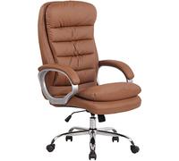 CLP Silla De Oficina Vancouver XXL En Simil Cuero & Regulable En Altura I Silla De Escritorio Ergonómica & con Ruedas Color:marrón Claro