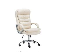 CLP Silla De Oficina Vancouver XXL En Simil Cuero & Regulable En Altura I Silla De Escritorio Ergonómica & con Ruedas, Color:Crema