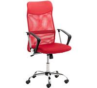 CLP Silla De Oficina Washington Tapizada En Red I Silla De Ordenador Ergonómica & con Ruedas I Silla De Escritorio Moderna I Color:, Color:Rojo