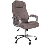 CLP Silla De Oficina XXL Apoll Tapizada En Tela I Silla De Escritorio Regulable En Altura & Giratoria I Silla de Ordenador con Ruedas I Color:, Color:Gris Pardo