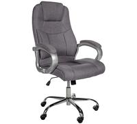 CLP Silla De Oficina XXL Apoll Tapizada En Tela I Silla De Escritorio Regulable En Altura & Giratoria I Silla de Ordenador con Ruedas I Color:, Color:Gris