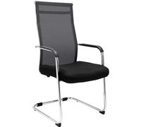 Silla De Reuniones Cantiléver Brenda Tapizada con Malla Transpirable I Silla De Conferencia con Respaldo & Reposabrazos I Color:, Color:Negro