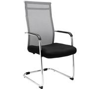 CLP Silla De Reuniones Cantiléver Brenda Tapizada con Malla Transpirable I Silla De Conferencia con Respaldo & Reposabrazos I Color:, Color:Gris