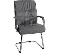 CLP Silla De Reuniones Estilo Cantilever Sievert Tapizada En Tela I Silla De Conferencias con Reposabrazos, Color:Gris Oscuro