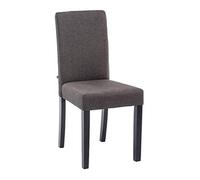 CLP Silla De Salón Comedor Ina Acolchada En Tela I Silla De Sala De Espera con Base 4 Patas De Madera, Color:Gris Oscuro, Color del Marco:Negro