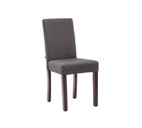 CLP Silla De Salón Comedor Ina Acolchada En Tela I Silla De Sala De Espera con Base 4 Patas De Madera, Color:Gris Oscuro, Color del Marco:Cappuccino