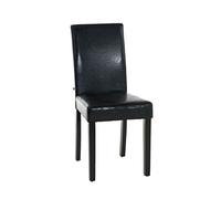 CLP Silla De Salón Comedor Ina Tapizada En Cuero Sintético I Silla Comedor Acolchada I Silla Elegante de Salón I Silla Sala De Espera I Color:, Color:Negro, Color del Marco:Negro