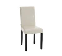 CLP Silla De Salón Comedor Ina Tapizada En Cuero Sintético I Silla Comedor Acolchada I Silla Elegante de Salón I Silla Sala De Espera I Color:, Color:Crema, Color del Marco:Negro