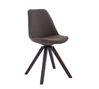 CLP Silla De Salón Troyes Square Tapizada En Tela & con Base De Madera I Silla De Comedor Giratoria & En Estilo Nórdico, Color:Gris Oscuro, Color del Marco:Nuez