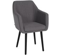 CLP Silla De Salón Utrecht Acolchada & Tapizada En Tela I Butaca De Dormitorio Moderna con Base De Madera I, Color:Gris Oscuro, Color del Marco:Negro