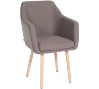 CLP Silla De Salón Utrecht Acolchada & Tapizada En Tela I Butaca De Dormitorio Moderna con Base De Madera I, Color:Gris Pardo, Color del Marco:Natura