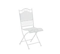 CLP Silla De Terraza Plegable Kiran En Hierro Forjado | Silla De Exterior Estilo Rústico | Silla De Jardín con Adornos Medievales | Color:, Color:Blanco