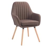 CLP Silla De Visita Florian Tapizada En Tela I Silla Butaca De Salón Nórdica I Silla Comedor Acolchada & con 53cm De Altura De Asiento I Color:, Color:marrón, Color del Marco:Natura