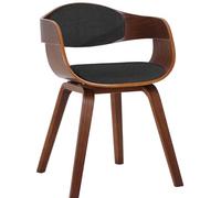 CLP Silla de madera con asiento en tela nogal/gris oscuro