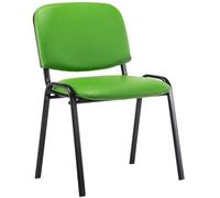 CLP Silla de Visitas Ken en Cuero Sintético I Silla de Conferencias Apilable I Silla de Reuniones Capacidad máx. 120 kg I Color:, Color:Verde Claro