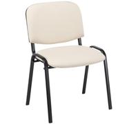 CLP Silla de Visitas Ken en Cuero Sintético I Silla de Conferencias Apilable I Silla de Reuniones Capacidad máx. 120 kg I Color:, Color:Crema