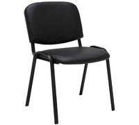 CLP Silla de Visitas Ken en Cuero Sintético I Silla de Conferencias Apilable I Silla de Reuniones Capacidad máx. 120 kg I Color:, Color:Negro