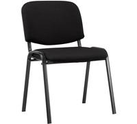 CLP Silla de Visitas Ken en Tela I Silla de Conferencias Apilable I Silla de Reuniones con Capacidad máx. 120 kg I Color:, Color:Negro