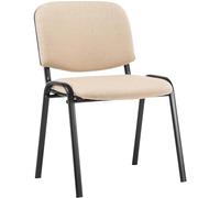 CLP Silla con patas de metal y asiento en tela crema