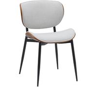 CLP Silla Enid con Respaldo y tapizado I Sillón con Revestimiento de Polipiel o Tela I Cómoda Silla de Comedor, Color:Nuez/Crema, Material:Tela