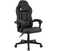 CLP Silla Gaming Ergonómica Collins Racing con Masaje, Respaldo Ajustable Polipiel, Cojines, hasta 150kg Color:Negro