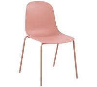 CLP Silla Hardin apilable para Exteriores o Interiores I Butaca de Comedor sin reposabrazos con Base Metalica de 4 Patas, Color:Fucsia