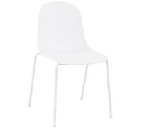 CLP Silla Hardin apilable para Exteriores o Interiores I Butaca de Comedor sin reposabrazos con Base Metalica de 4 Patas, Color:Blanco