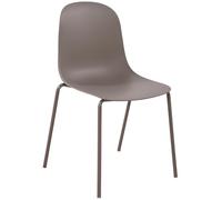 CLP Silla Hardin apilable para Exteriores o Interiores I Butaca de Comedor sin reposabrazos con Base Metalica de 4 Patas, Color:Gris Pardo